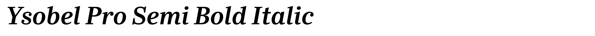 Ysobel Pro Semi Bold Italic image